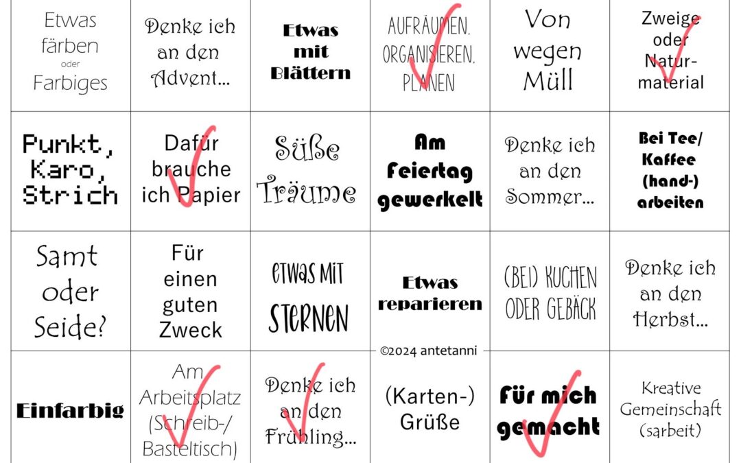 Jahresbingo 2025 – Der erste Zeigetag